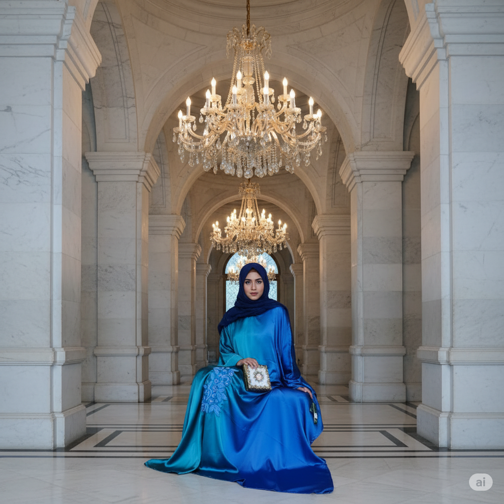Dual Gleam Kaftan style Abaya Color :Lemon,Sea-Green,Blue