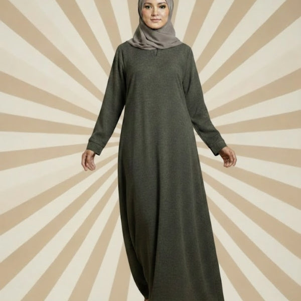 Classic  Plain A-Line Abaya for Women Color:Zinc,Nevy-Blue,Maroon, Indigo,Brown,Tea-Pink,Grey,Mud-Brown,Purple,Dark-Green,Blakish Magenta