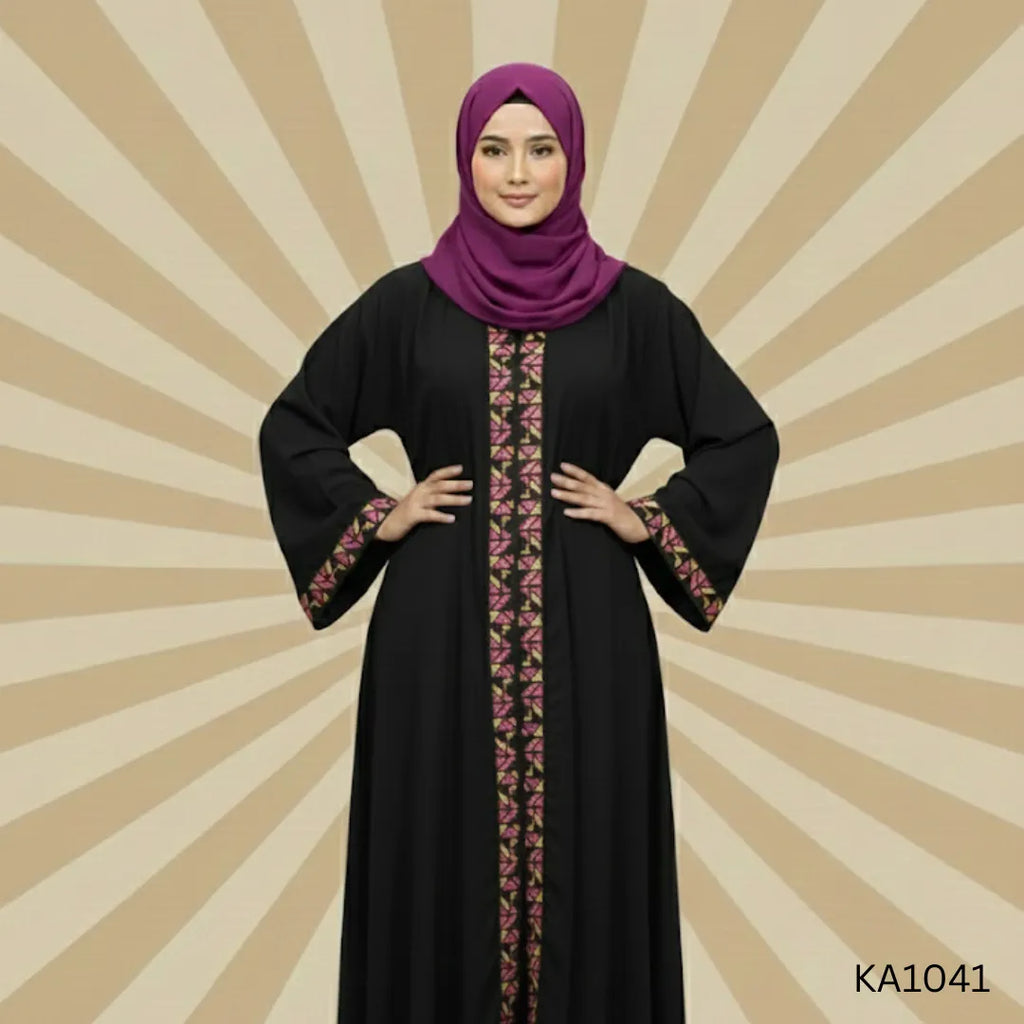 Haya lace abaya-Upper style (without inner)-Color:Brown,Shocking-Pink,Tea-pink,Green,Orange