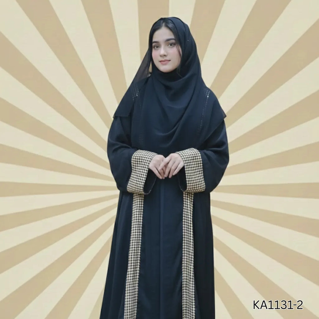 Golden Gleam Abaya-Upper Style(without inner)-Color:Black