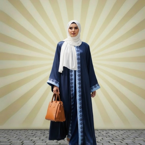 Pastel Whisper Abaya-Upper style(without inner)-ColorTea-pink,Blue