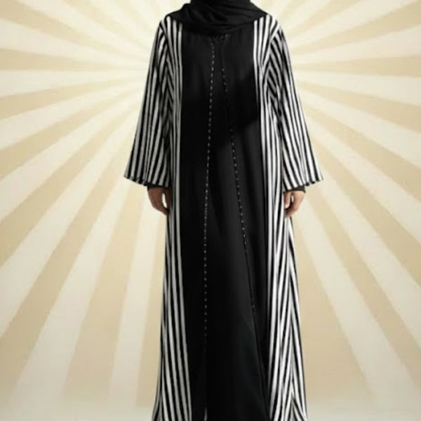 Edge Noir Abaya-Upper style (without inner)-Color Black