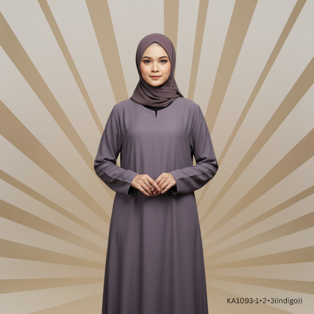 Classic  Plain A-Line Abaya for Women Color:Zinc,Nevy-Blue,Maroon, Indigo,Brown,Tea-Pink,Grey,Mud-Brown,Purple,Dark-Green,Blakish Magenta