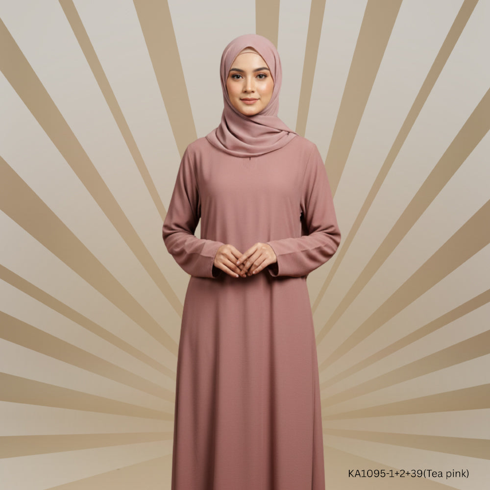 Classic  Plain A-Line Abaya for Women Color:Zinc,Nevy-Blue,Maroon, Indigo,Brown,Tea-Pink,Grey,Mud-Brown,Purple,Dark-Green,Blakish Magenta
