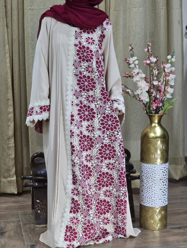Dust Abaya-Front closed style-Color:Light-Skin