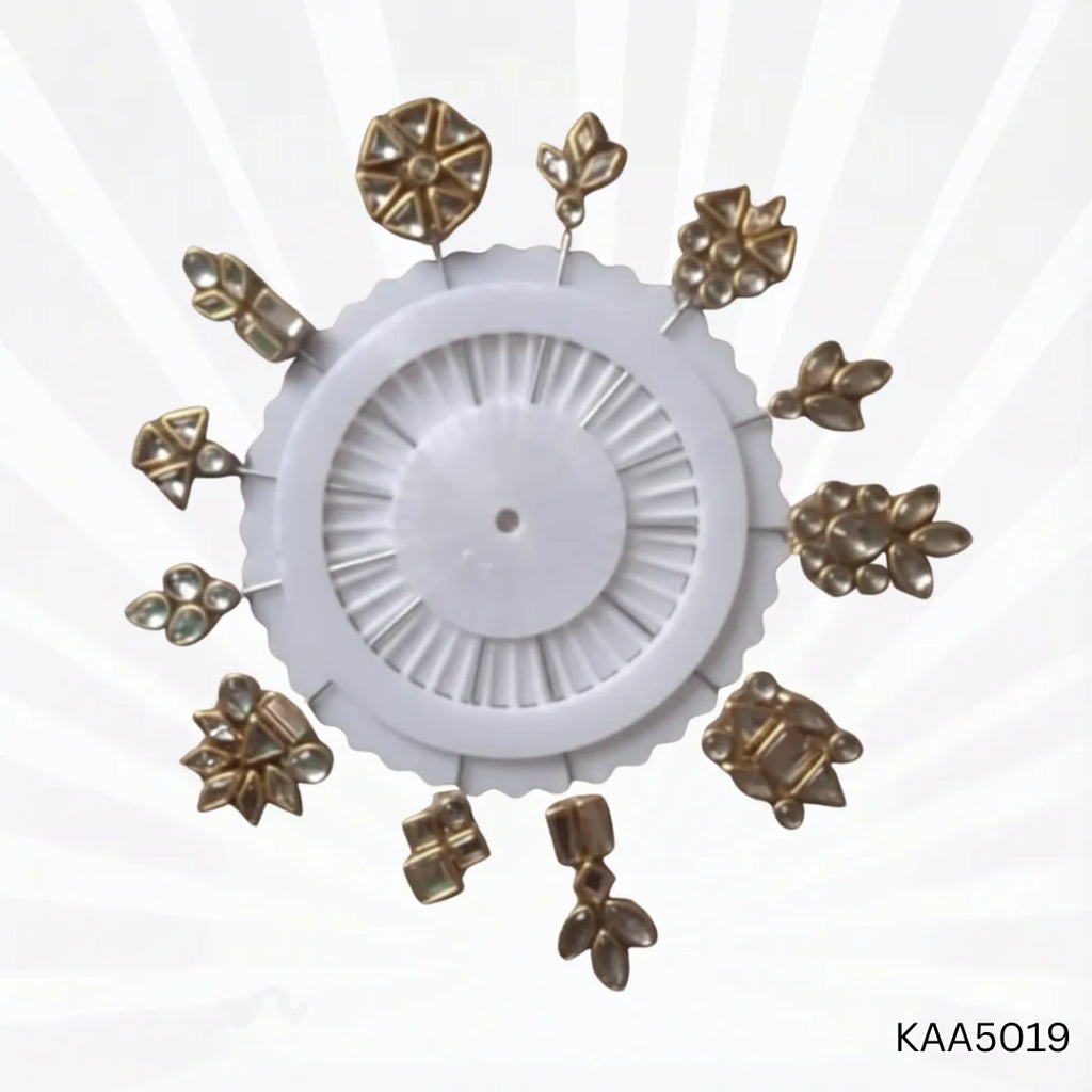 Kundan Hijab Pins | Traditional Dull Golden Elegant Secure Hold Pins