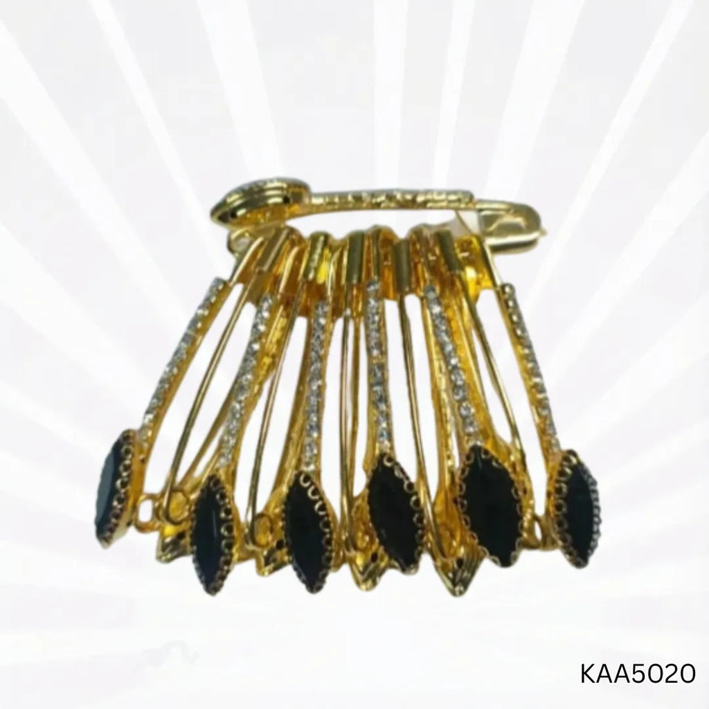 Fancy  Safety Pins | Elegant Black Stone Studded Secure Pins