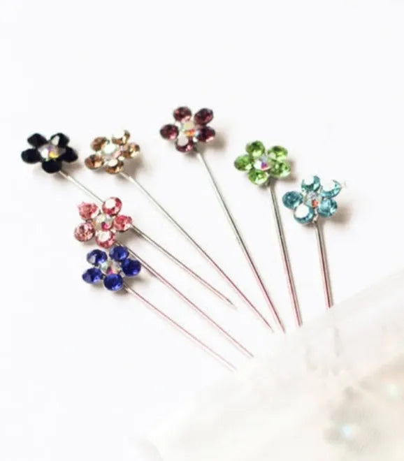 Floral Design Hijab Pins | Stylish Flower Pins with Secure Hold