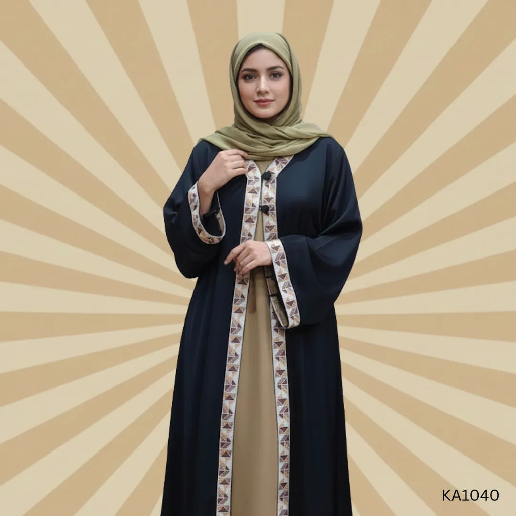 Haya lace abaya-Upper style (without inner)-Color:Brown,Shocking-Pink,Tea-pink,Green,Orange